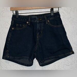 Wild Fable Mid Rise Midi Dark Blue Jean Shorts